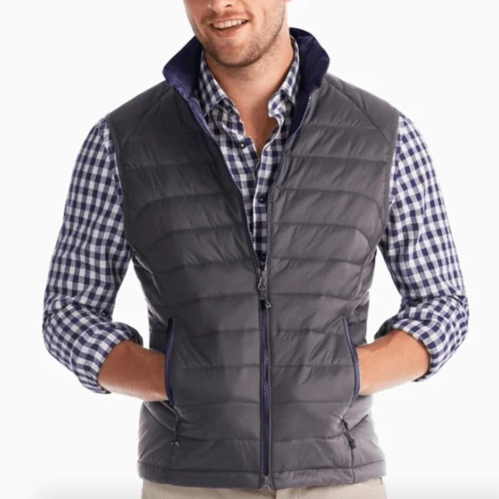JOHNNIE-O, MEN'S STRAITS VEST ( STORM GREY)